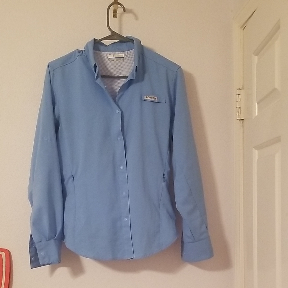 Columbia Light Blue Long Sleeve Shirt